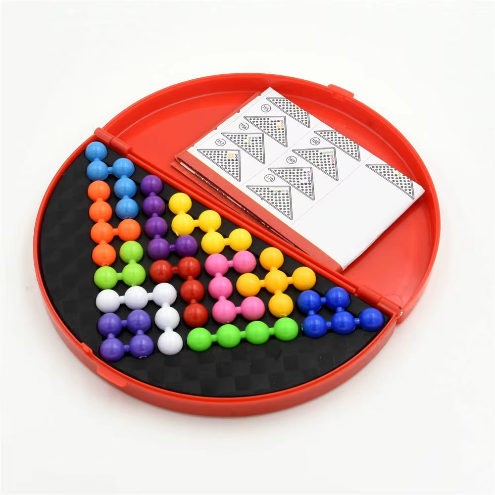 Classic IQ 3D Puzzle Board Game Pyramid Plate with Pearl Beads Children'S Logical Thinking Montessori Educational Toy Gift