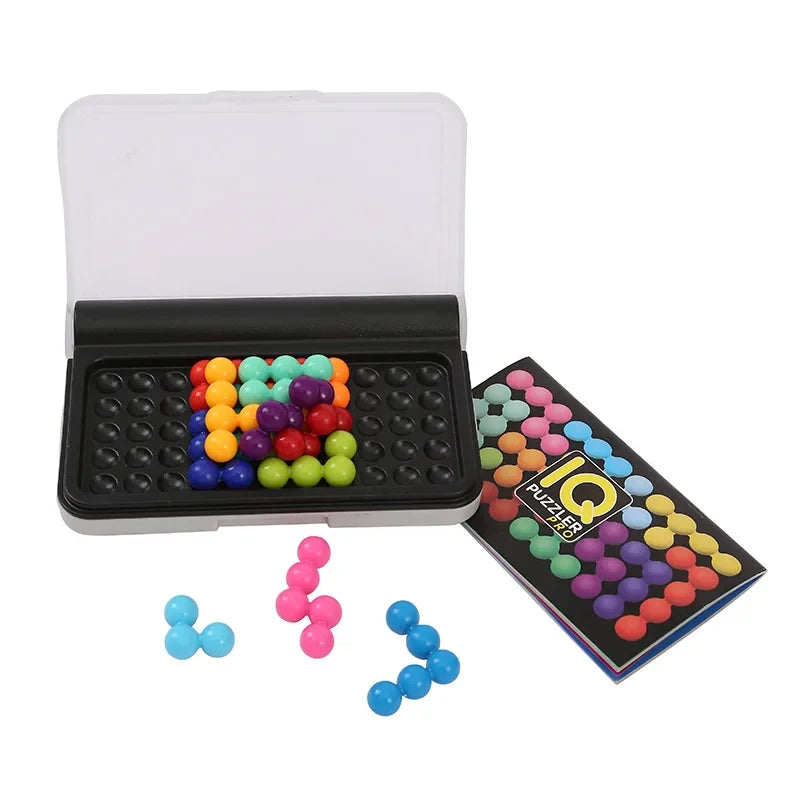 120 Challenges IQ 3D Puzzle Board Game Classic Pyramid Plate Pearl Logical Mind for Children Pyramid Beads Montessori Toys Gifts