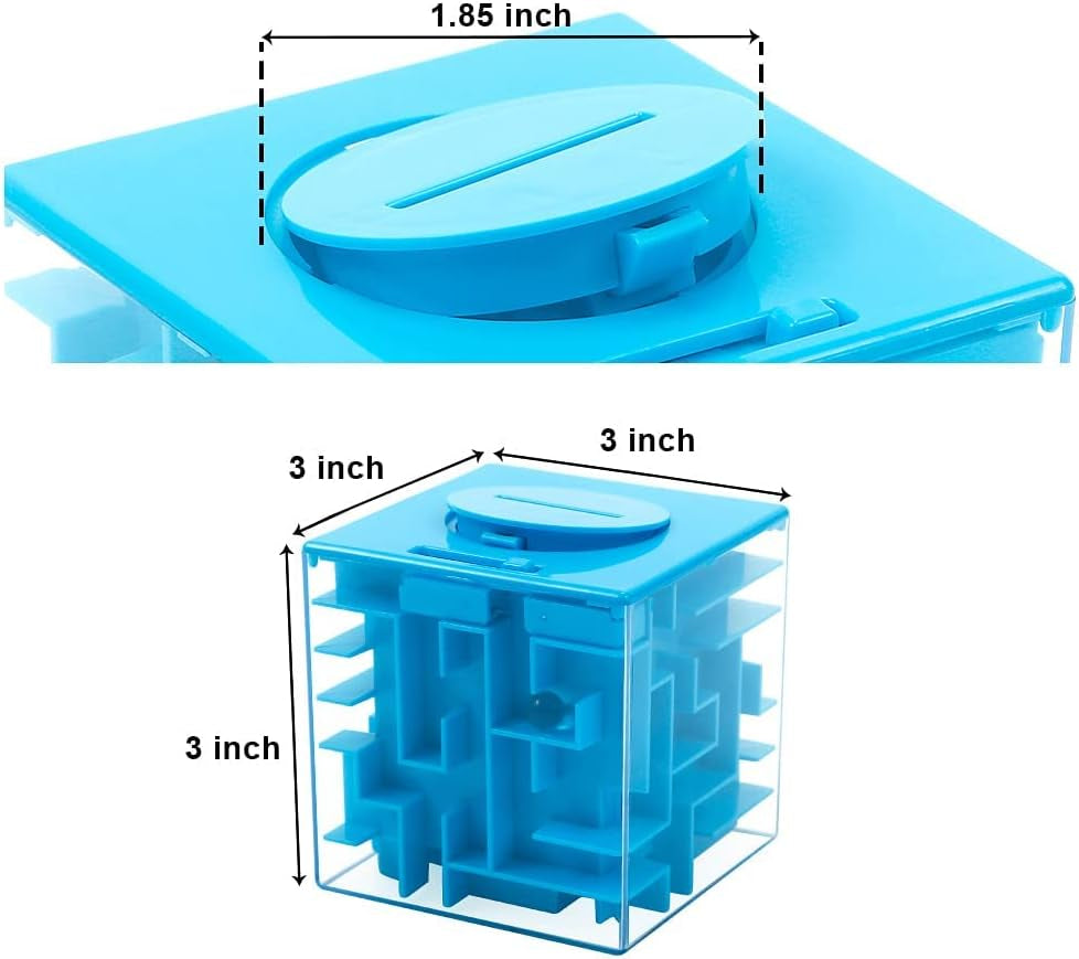 Money Maze Puzzle Box for Kids and Adults, Perfect Money Holder Maze Puzzle Gift Box (Blue)