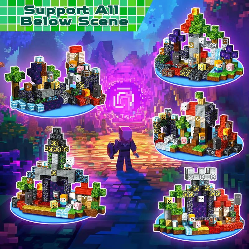 Magnetic Building Blocks-200Pcs Magnetic Blocks Magnetic STEM Montessori Children Sensory Toys 4-8 Years Boys Girls Christmas Birthday Gift