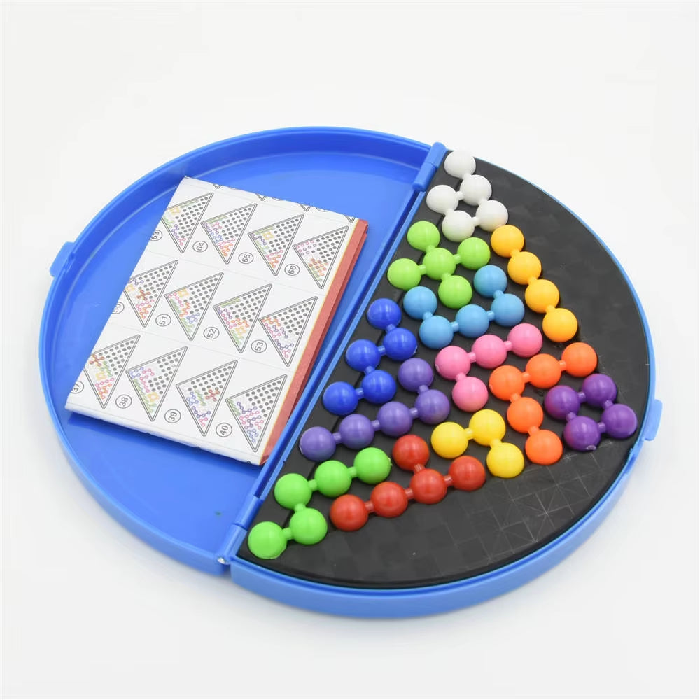 Classic IQ 3D Puzzle Board Game Pyramid Plate with Pearl Beads Children'S Logical Thinking Montessori Educational Toy Gift