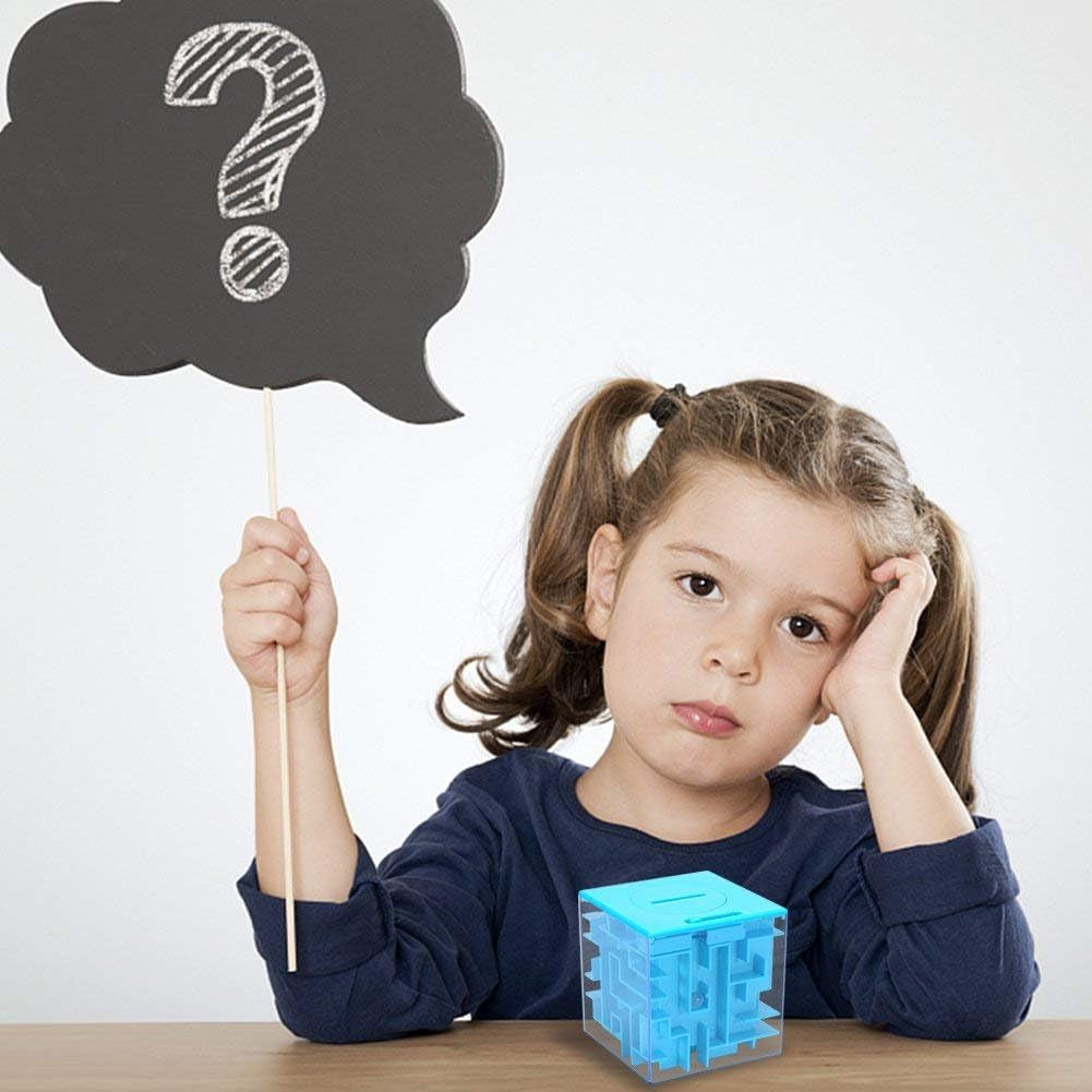 Money Maze Puzzle Box for Kids and Adults, Perfect Money Holder Maze Puzzle Gift Box (Blue)