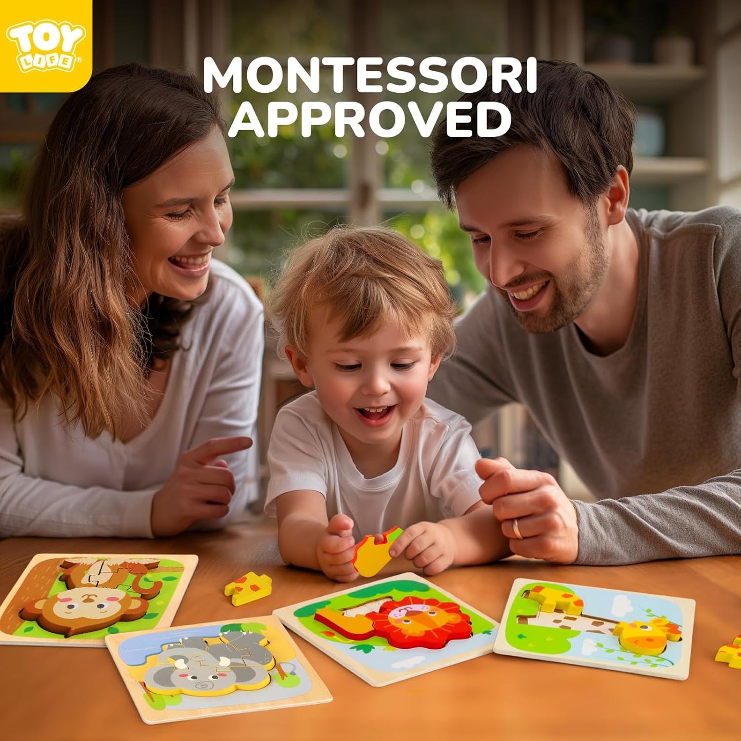 Wooden Puzzles for Toddlers 2-4, Toddler Montessori Toys for 1 2 3 Year Old Boys Girls, Animals Wood Jigsaw Puzzles, Educational Learning Toy Kids Puzzle, Best Gifts for Baby Age 1-3 2-4