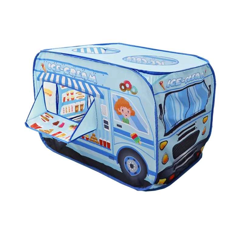 Kids' Ice Cream Car Playhouse Tent - Fun Indoor Folding Ball Pool for Boys and Girls