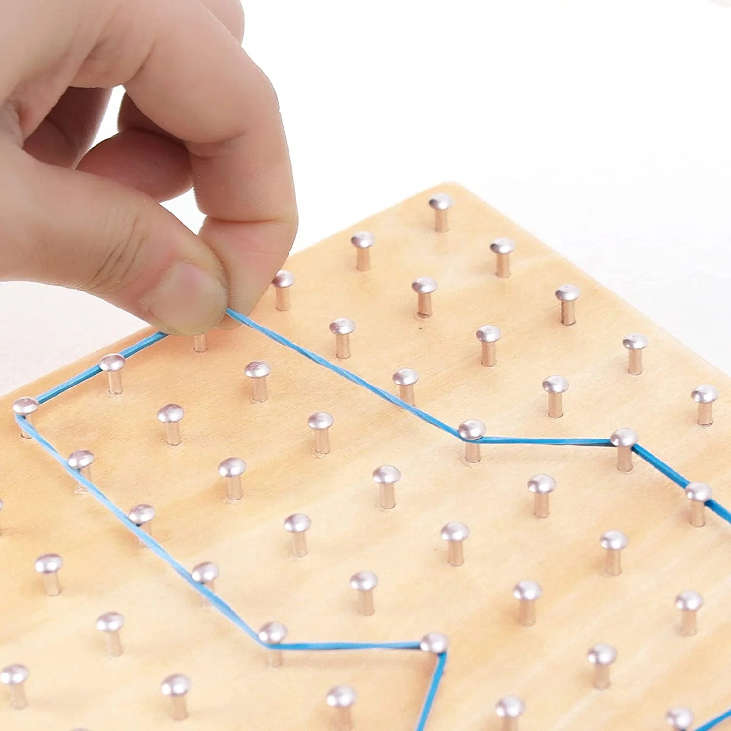 Stem Geo Board – 8X8 Math Manipulative for Kids Ages 3+ with Pattern Cards & Rubber Bands