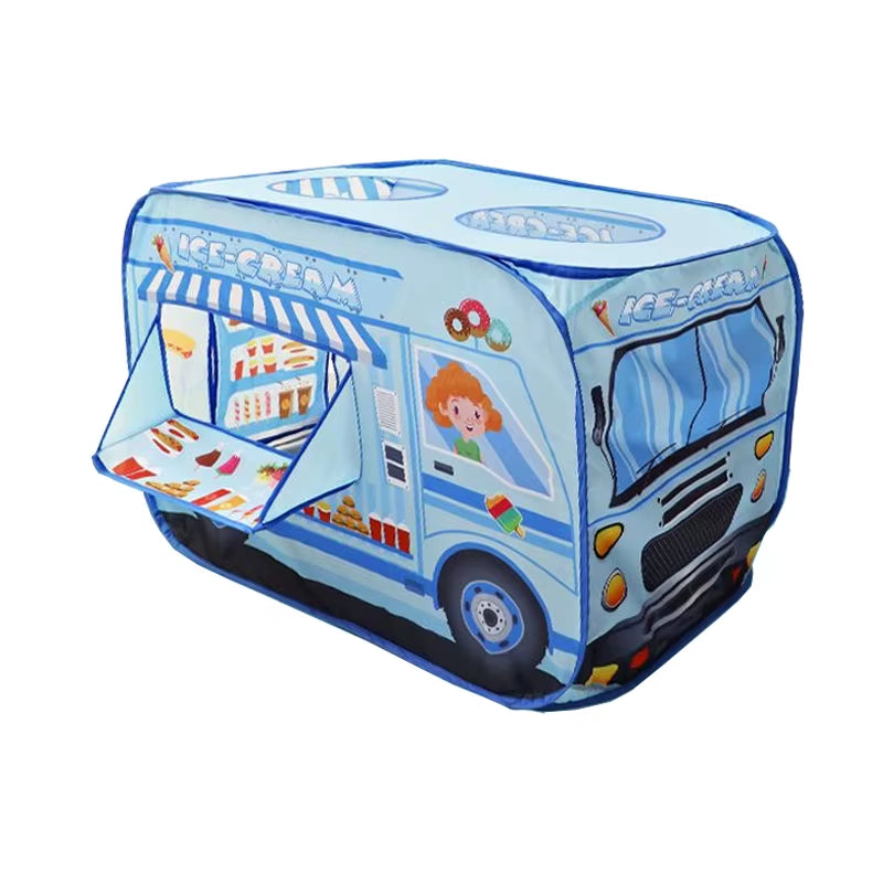 Kids' Ice Cream Car Playhouse Tent - Fun Indoor Folding Ball Pool for Boys and Girls