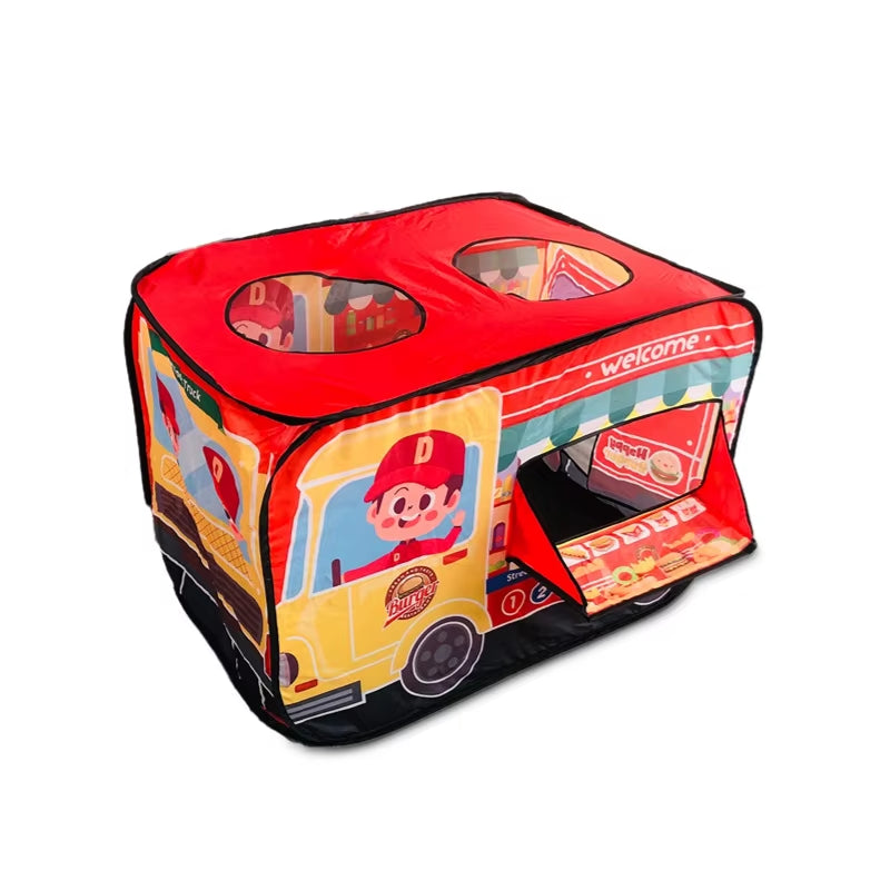 Kids' Ice Cream Car Playhouse Tent - Fun Indoor Folding Ball Pool for Boys and Girls