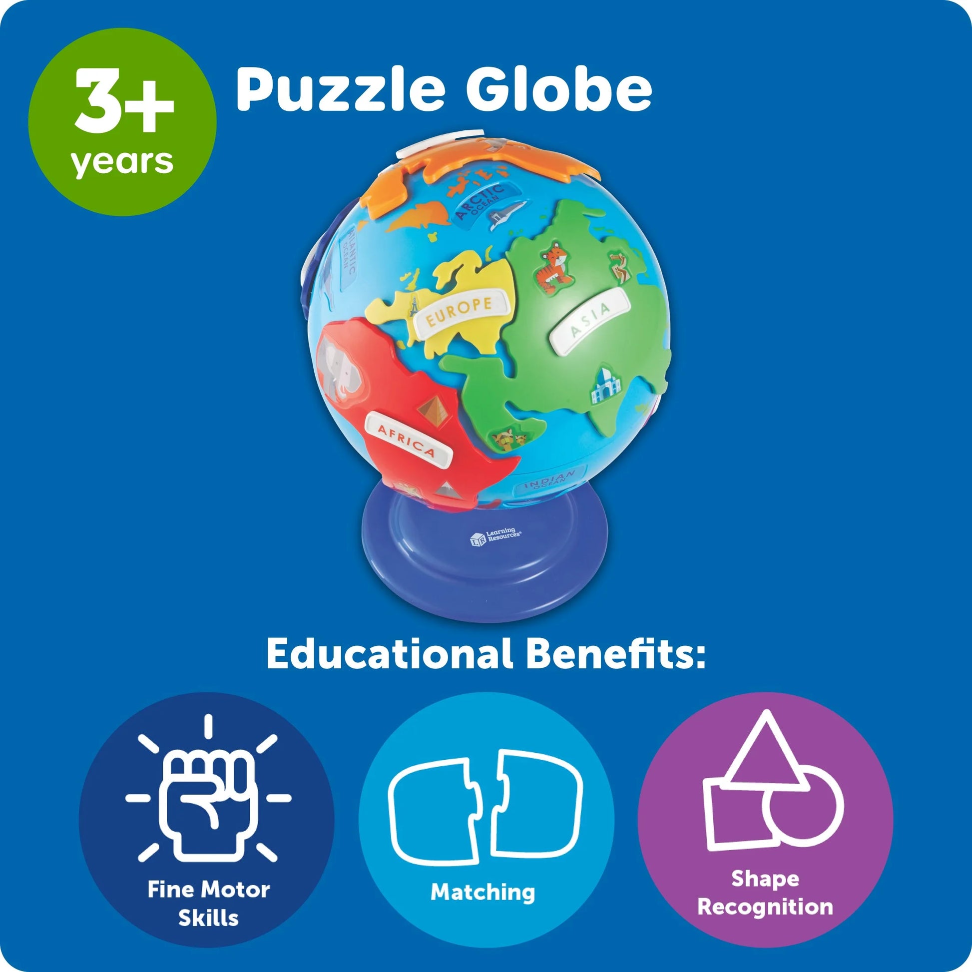 Puzzle Globe 3D Puzzles, Earth Montessori Toys, Preschool Classroom Must Haves, Ages 3+