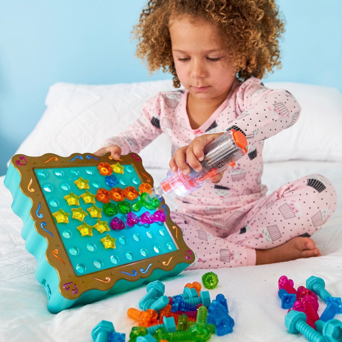Design & Drill SparkleWorks — Light-Up STEM Building Toy with Electric Drill (Ages 3–5+)