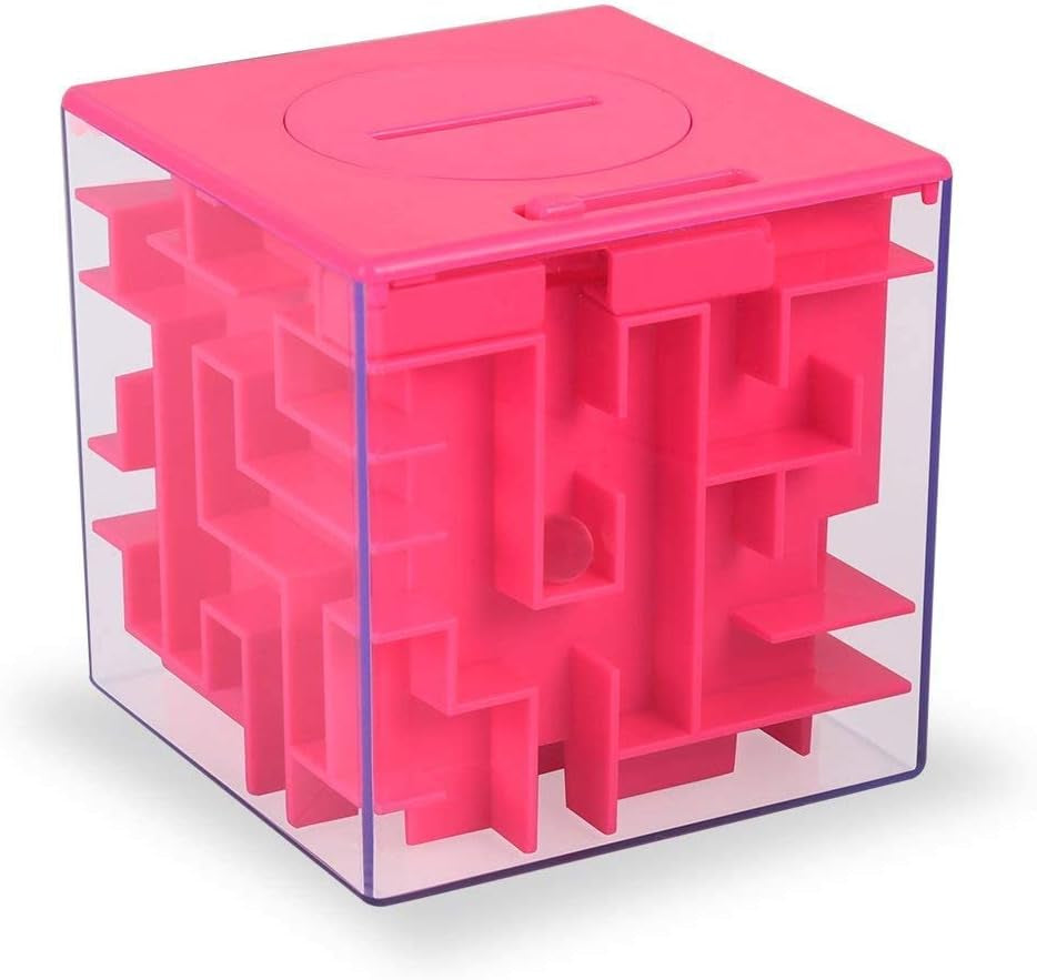 Money Maze Puzzle Box for Kids and Adults, Perfect Money Holder Maze Puzzle Gift Box (Blue)