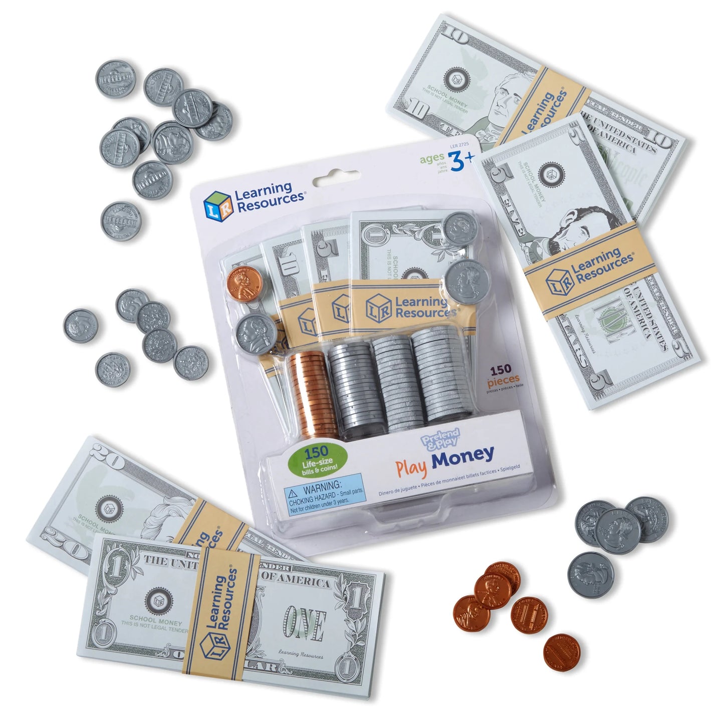 Pretend Money for Kids Banking Play Toys, Ages 3+
