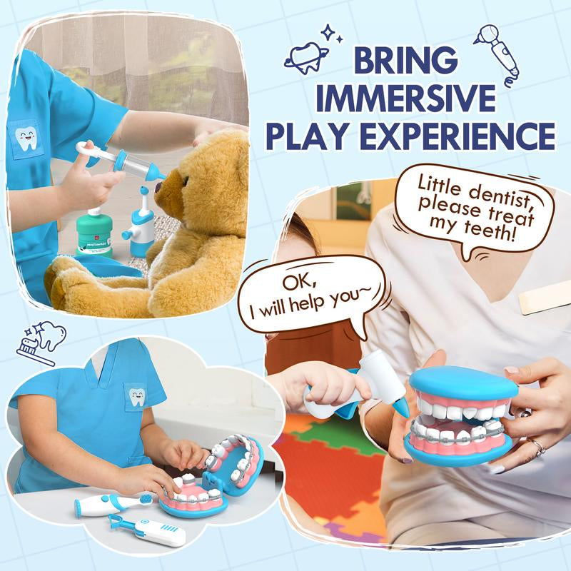 Lehoo Castle Doctor Kit for Kids, 31-Pieces Dentist Playset, Super Smile Dentist Kit, Pretend Doctor Kit, Pretend Play Toy for Kids Ages 3+, Dental Accessory, Education Toy for Kids, Birthday Gift for Boys Girls, Christmas Gifts, Blackfriday