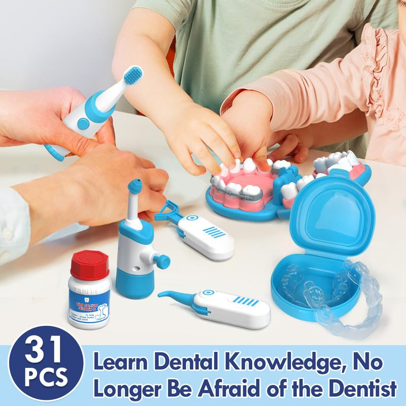 Lehoo Castle Doctor Kit for Kids, 31-Pieces Dentist Playset, Super Smile Dentist Kit, Pretend Doctor Kit, Pretend Play Toy for Kids Ages 3+, Dental Accessory, Education Toy for Kids, Birthday Gift for Boys Girls, Christmas Gifts, Blackfriday