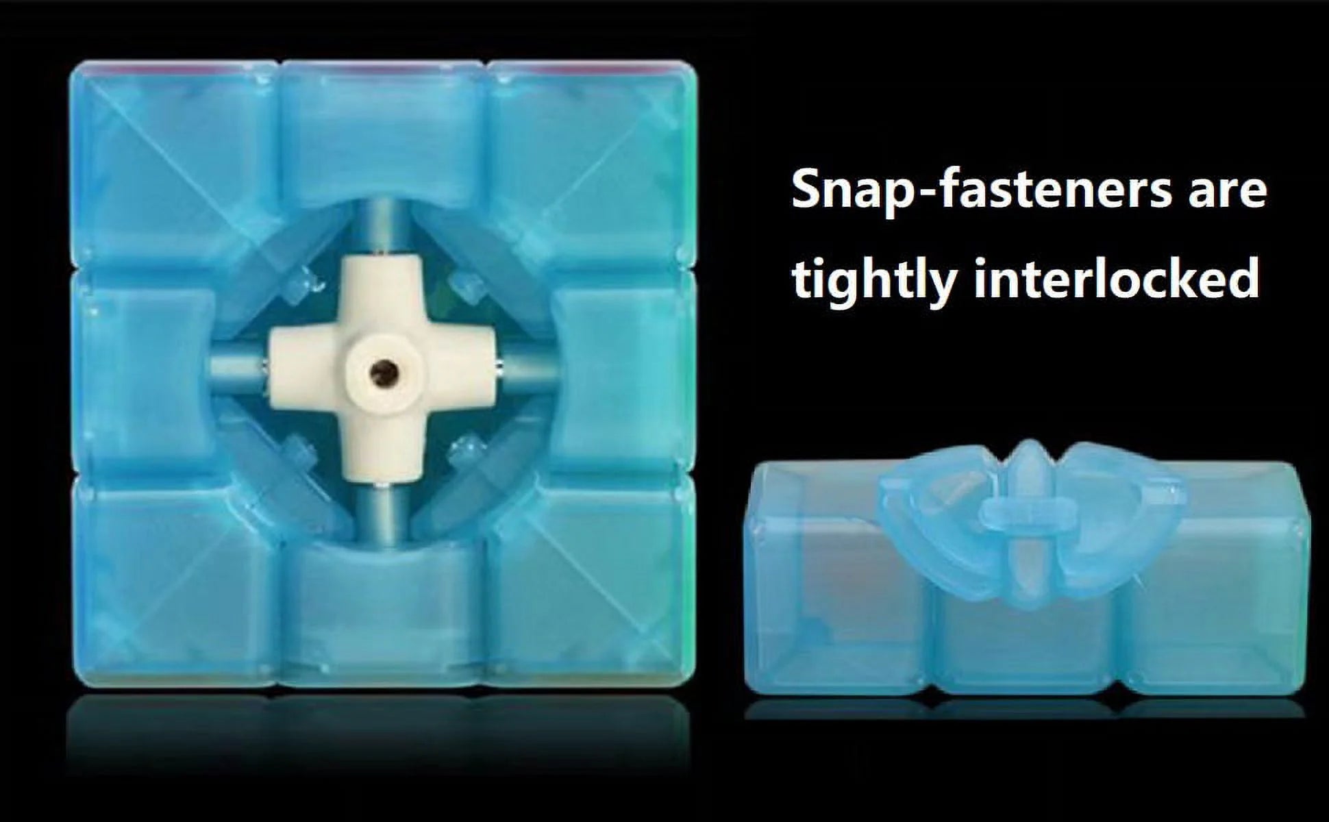 Blue Luminous Speed Cube 3X3X3 Glow in Dark Magic Cube Puzzle Toy Fluorescent Speed Cube 3-D Brain Teasers IQ Puzzles for Kids and Adults