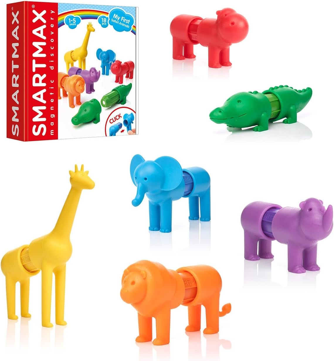 My First Animal Train STEM Magnetic Discovery Play Set with Moving Train and Soft Animals for Ages 1-5