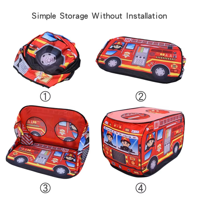 Kids' Ice Cream Car Playhouse Tent - Fun Indoor Folding Ball Pool for Boys and Girls