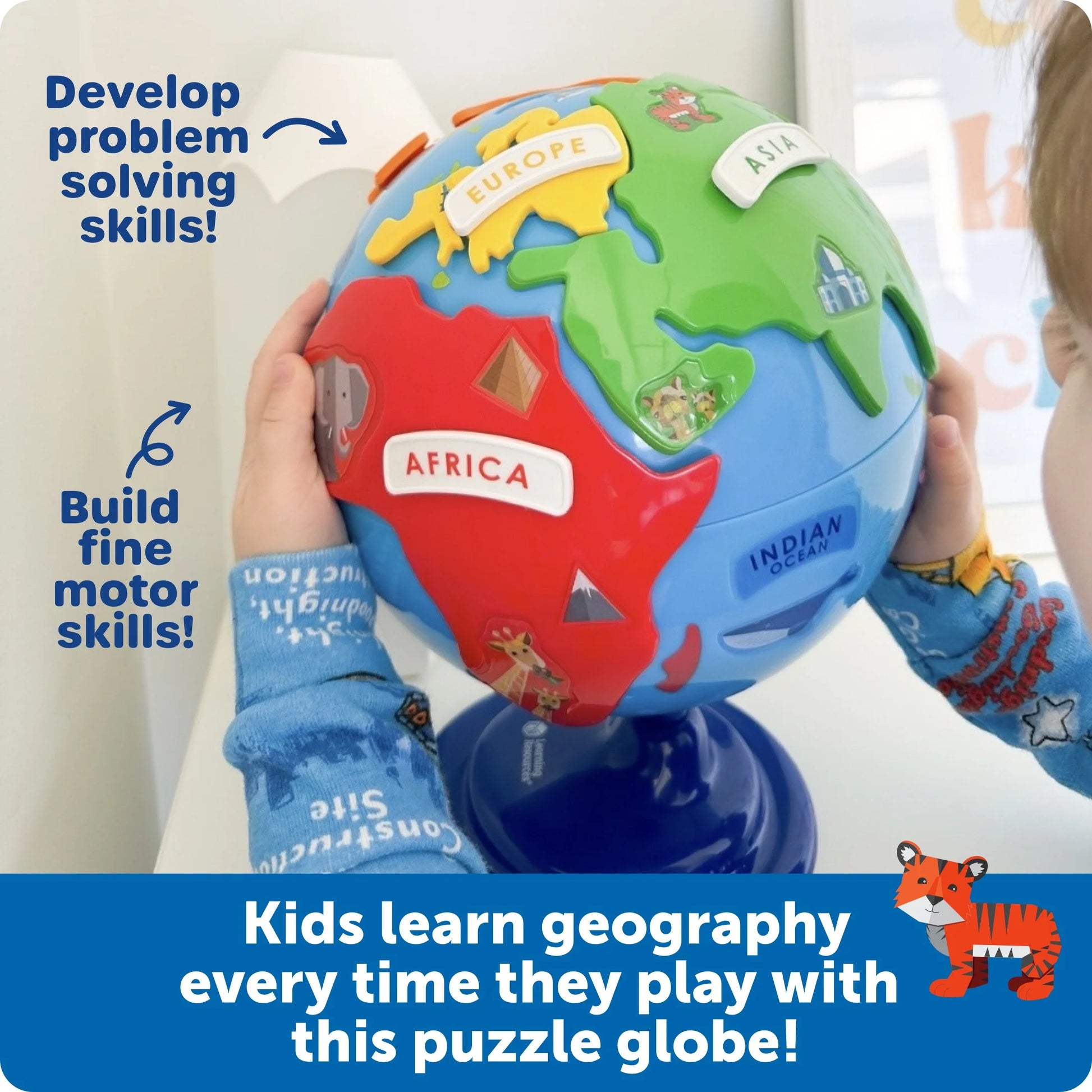 Puzzle Globe 3D Puzzles, Earth Montessori Toys, Preschool Classroom Must Haves, Ages 3+