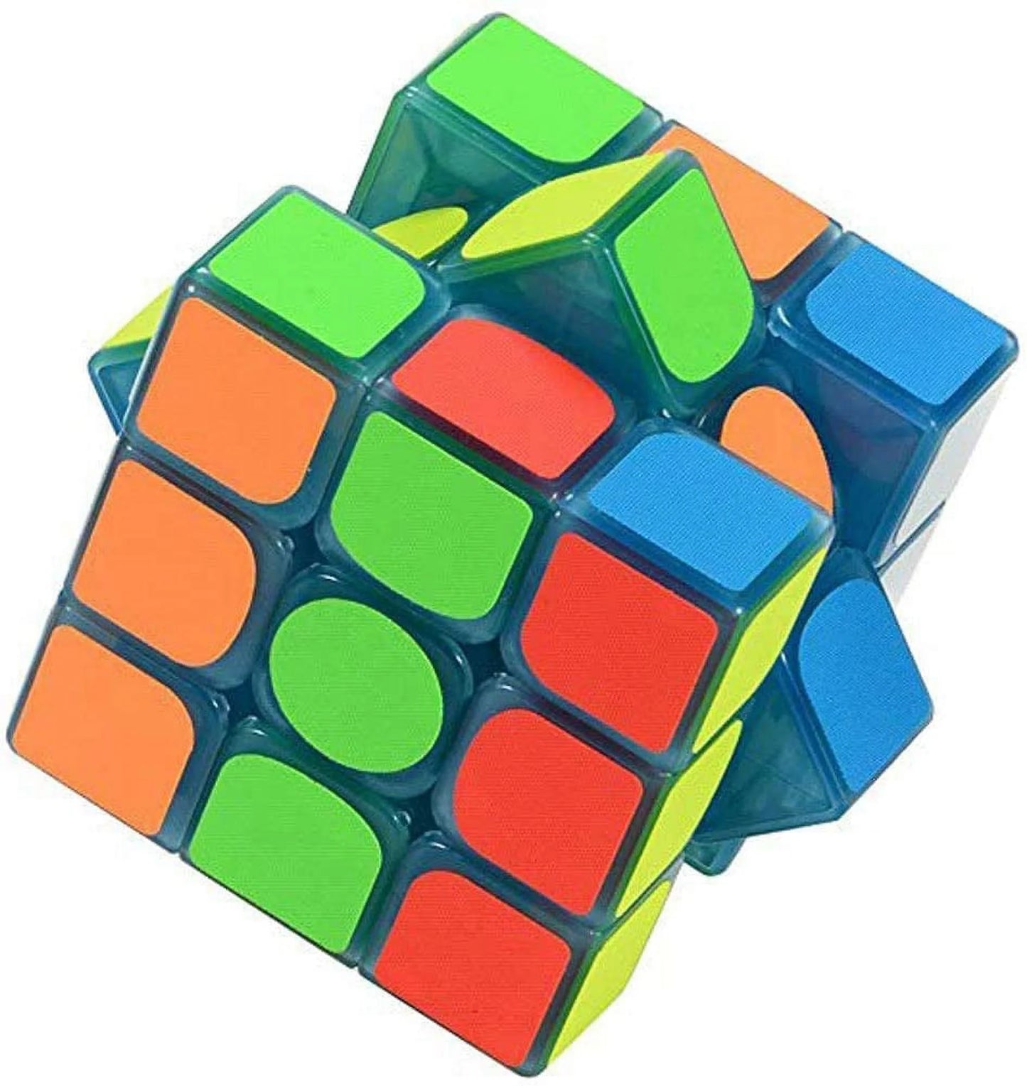 Blue Luminous Speed Cube 3X3X3 Glow in Dark Magic Cube Puzzle Toy Fluorescent Speed Cube 3-D Brain Teasers IQ Puzzles for Kids and Adults
