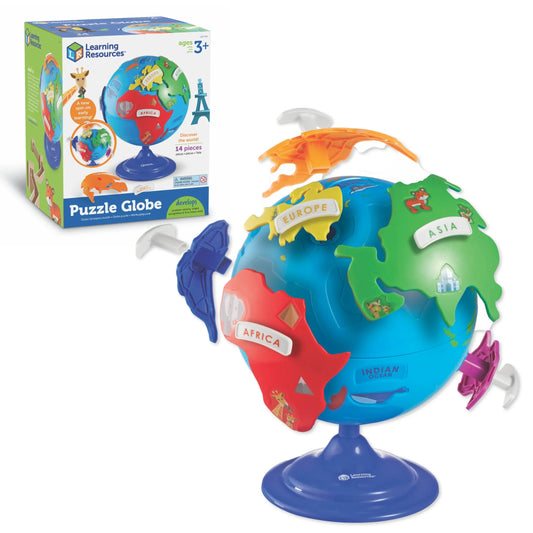 Puzzle Globe 3D Puzzles, Earth Montessori Toys, Preschool Classroom Must Haves, Ages 3+