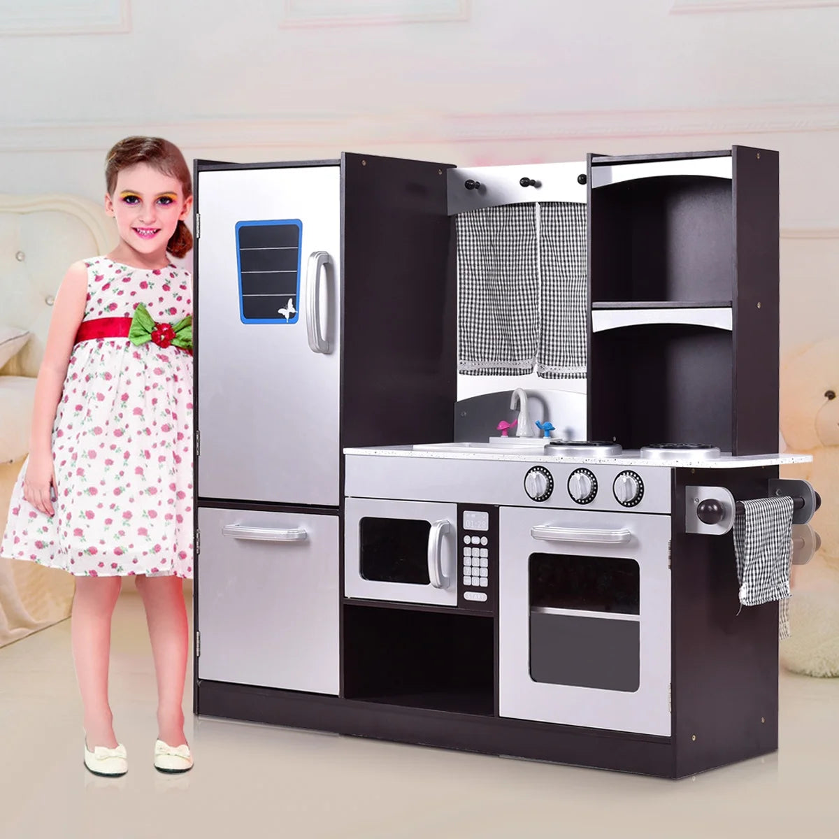 Patiojoy Wooden Kitchen Cooking Toy Chef'S Pretend Play Set for Kids